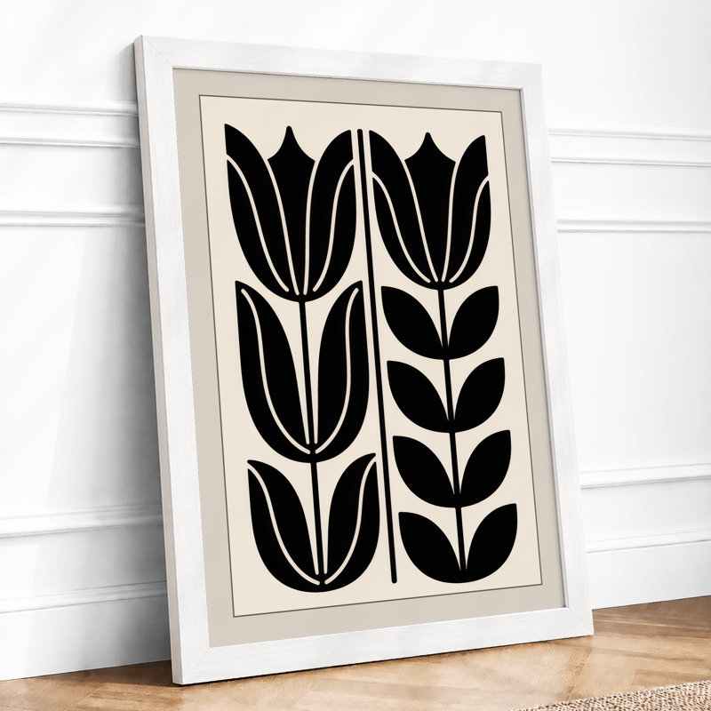 Geometric Botanicals Botanical - Framed Print, A2 - 59.4 x 42.0 cm, White