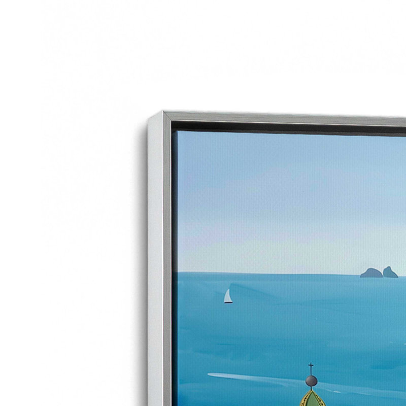 Amalfi Blue Horiz, H 8,75 po x l 12,75 po, Cadre flottant, Chrome poli