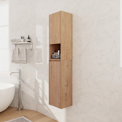 Armoire murale de salle de bain 12 "avec porte et tablette à fermeture en douceur
