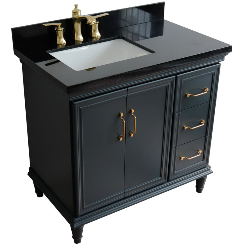 Ensemble de meuble-lavabo simple 37 po Lindaro, Gris foncé