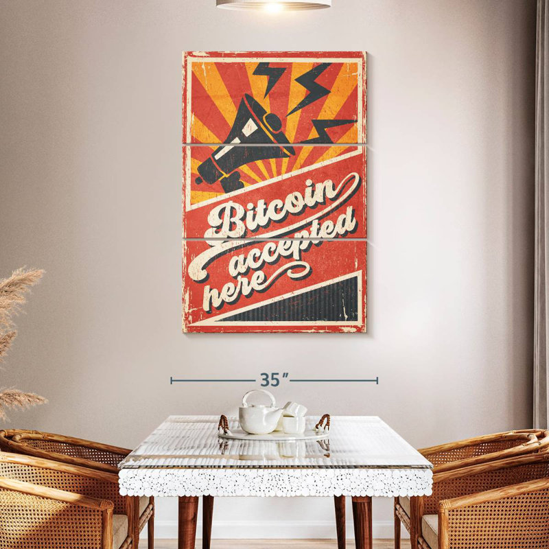 Tergel Bitcoin Accepted Here, 50" H x 32" W