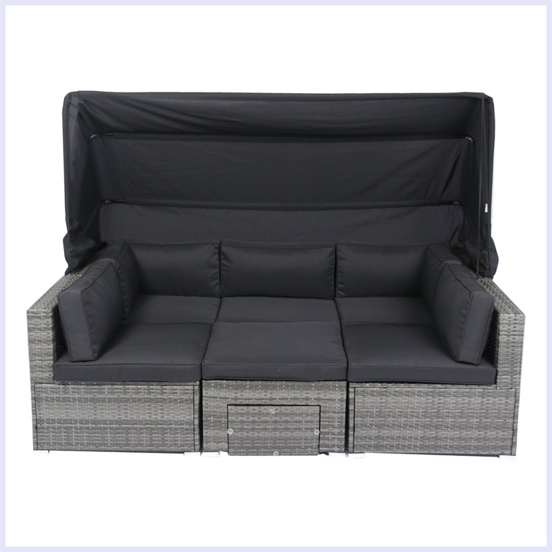 7-Piece Patio Furniture Set with Retractable Canopy
