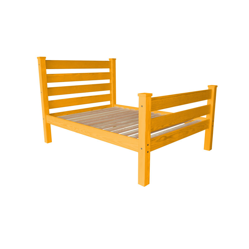 Orange Solid Wood Full Bed Frame