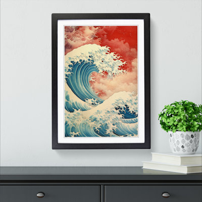 Wave Japanese Renaissance Art - Framed Print
