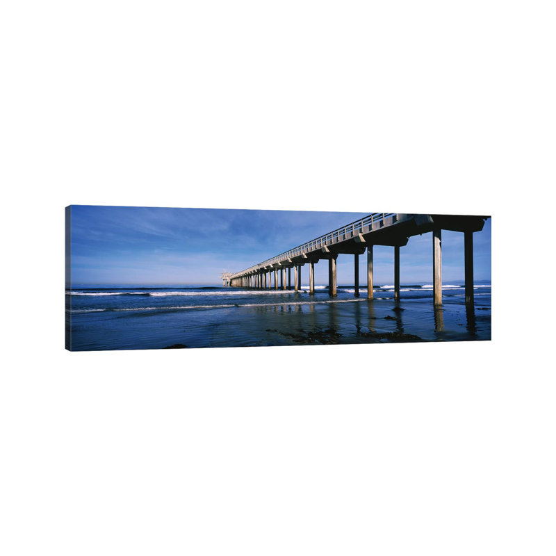 Scripps Pier, La Jolla, San Diego, California, USA by Panoramic Images - Wrapped Canvas Panoramic Print