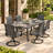 Premium All-Weather Swivel Patio Dining 40-Inch High Back Sling Armchairs (Set of 2) -Dark Gray-97697348