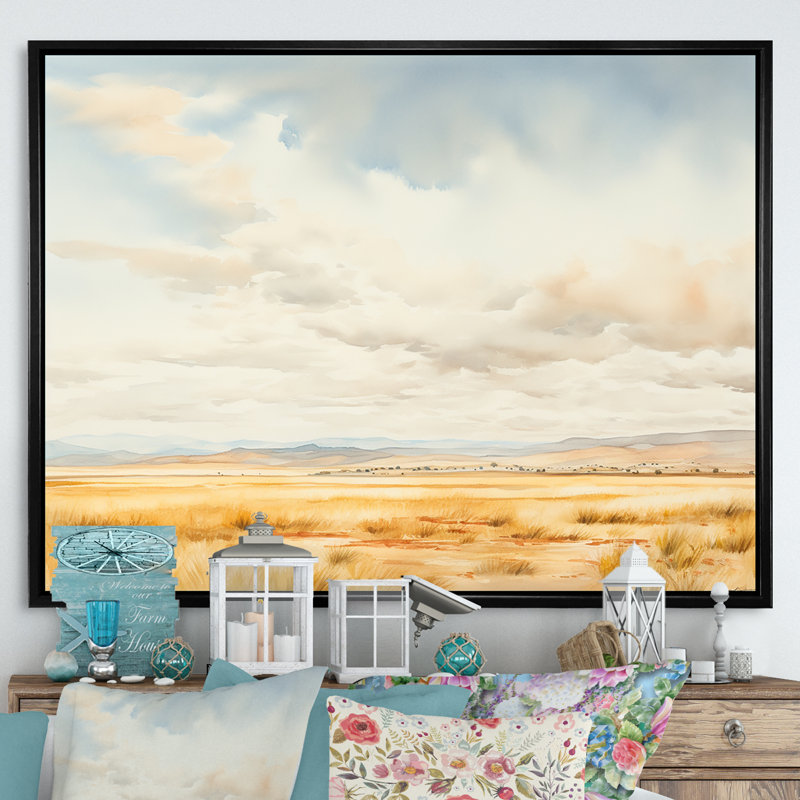Tranquil Meadow Moments I, Cadre flottant noir, H 34 po x l 44 po