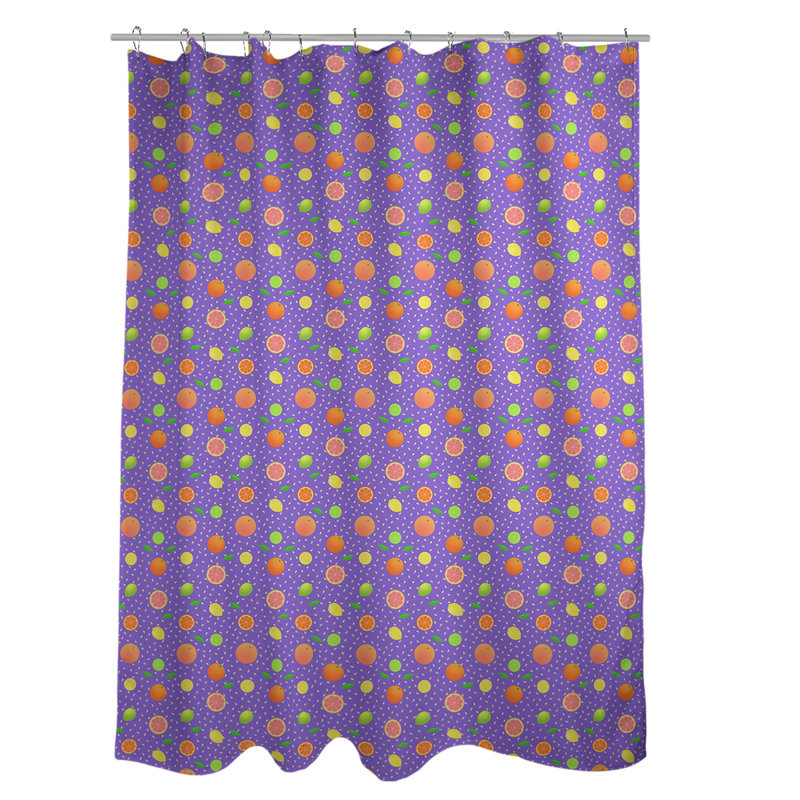 Rideau de douche simple Citrus fruit, Mauve