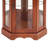 Corner Cabinet - Lights Walnut Adjustable Tempered Glass Shelf Mirrored Finish Display Shelves Backside
