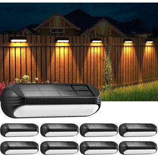 Matte Black Solar Powered Integrated LED Step Light Kit (Set of 8)