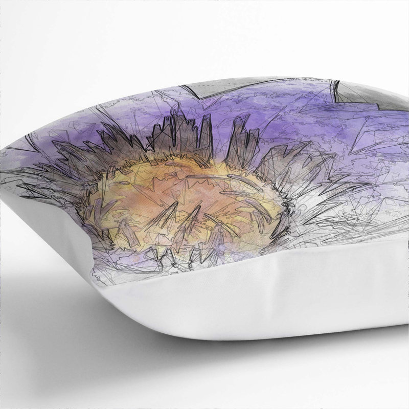 Abstract Square Cushion, 40cm H x 40cm W x 15cm D, White