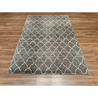 Tapis gris en laine noué à la main Original Original