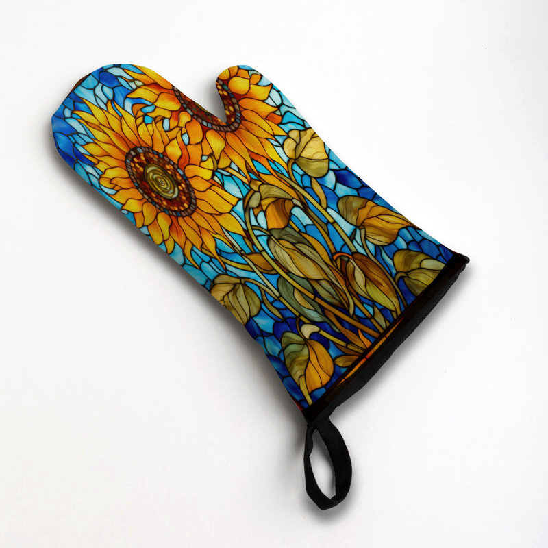 Bloomed Panel Oven Mitt Cotton Twill