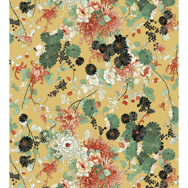 Voyages Voyages Floral Wallpaper Double Roll, Dore