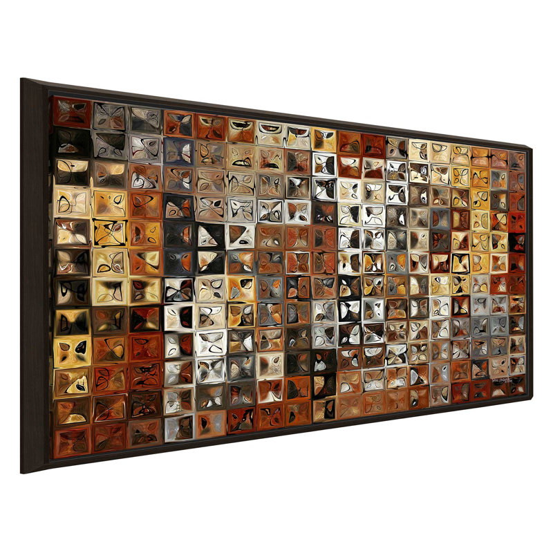 «Tile Art # 1 2013», reproduction d'impression sur toile encadrée, H 31,5 po x l 51,5 po x P 2 po, Cadre flottant espresso
