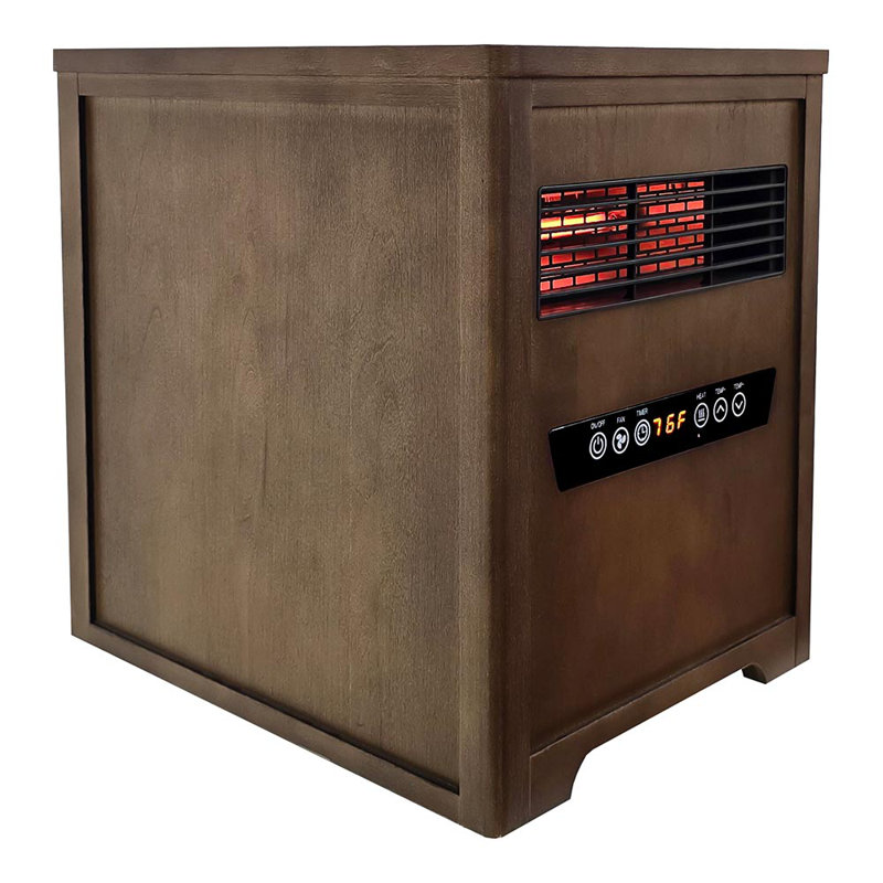 Country Living Infrared Portable Rolling Space Heater with Remote Control, Driftwood Grain Finish, Birchwood