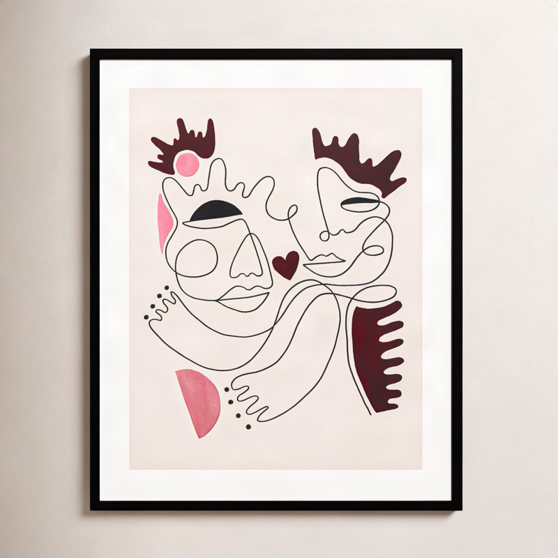 «Love Yours» - Reproduction d'art graphique sur papier encadré, H 41 po x l 33 po, Cadre noir