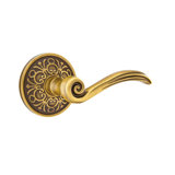 Elan Wave/Drop Privacy (Bed & Bath) Door Lever with Round Rosette