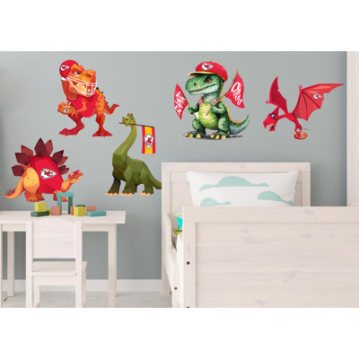 Ensemble de décalcomanies murales Kansas City Chiefs Dinosaurs