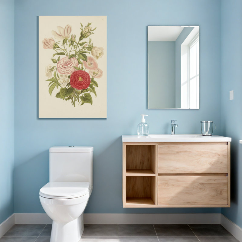 Arrangement floral de plantes et de fleurs avec des roses roses et rouges, H 40 po x l 28 po
