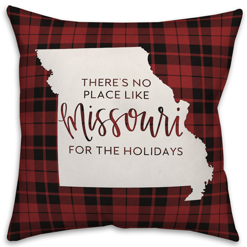  Coussin décoratif Il n'y a pas de place comme chez-soi pour les fêtes, 16 po x 1 po, Missouri