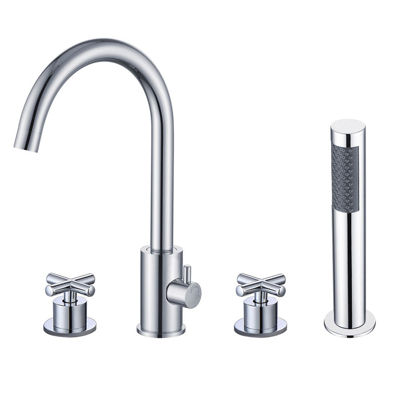 x 31.50'' Bathtub with Faucet, White/Chrome Drain/Fixtures