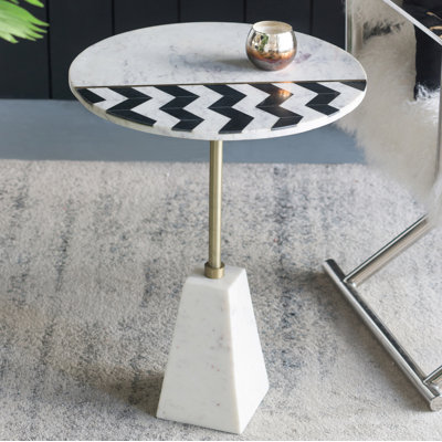 Table de bout piédestal en marbre véritable
