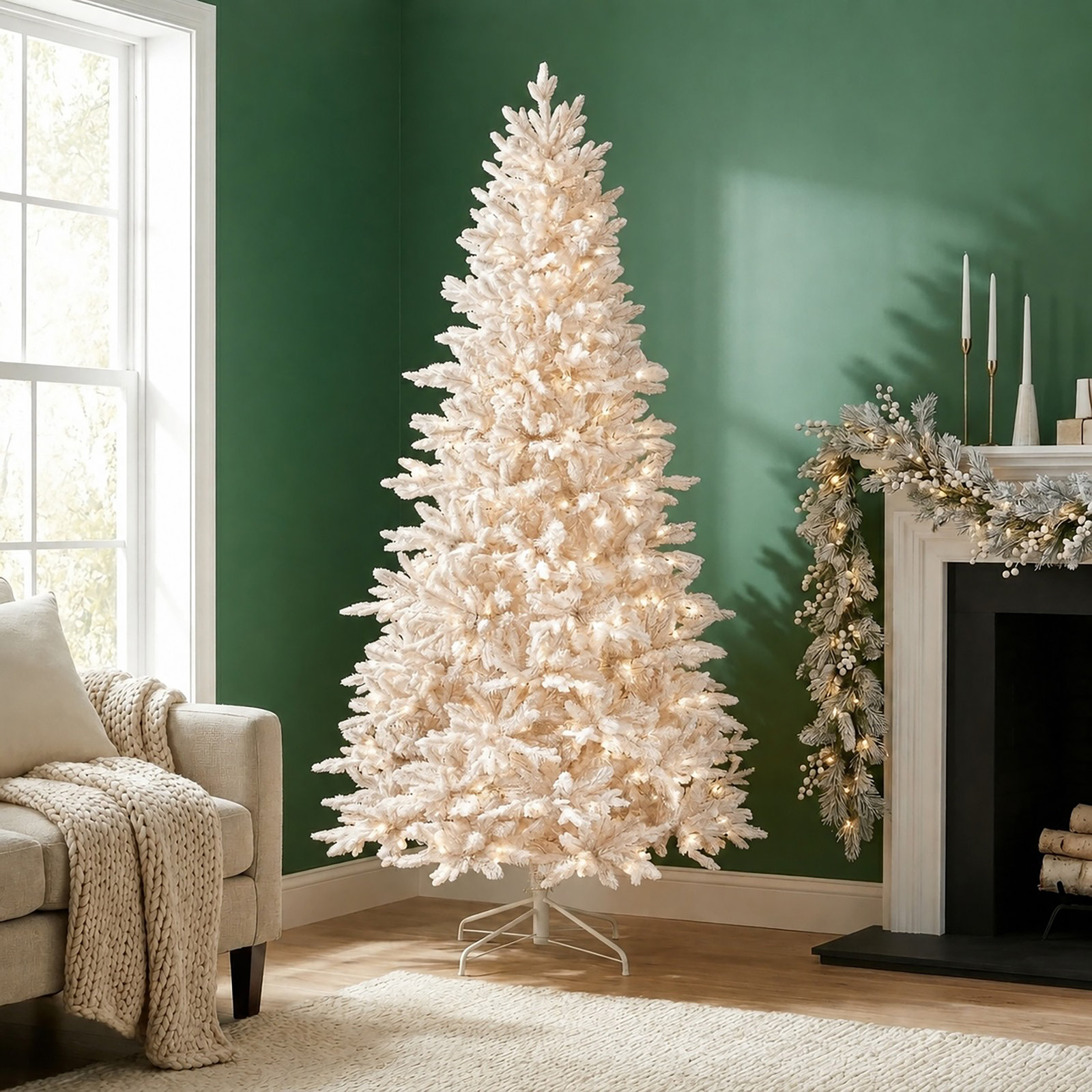7.5'Led Cream Bavarian Spruce Tree 450L 2125T 50D