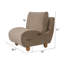 Chaise d'appoint rembourrée moderne Vernon avec silhouette courbée, coussins de dossier doubles et pieds en bois-129452197-129452202