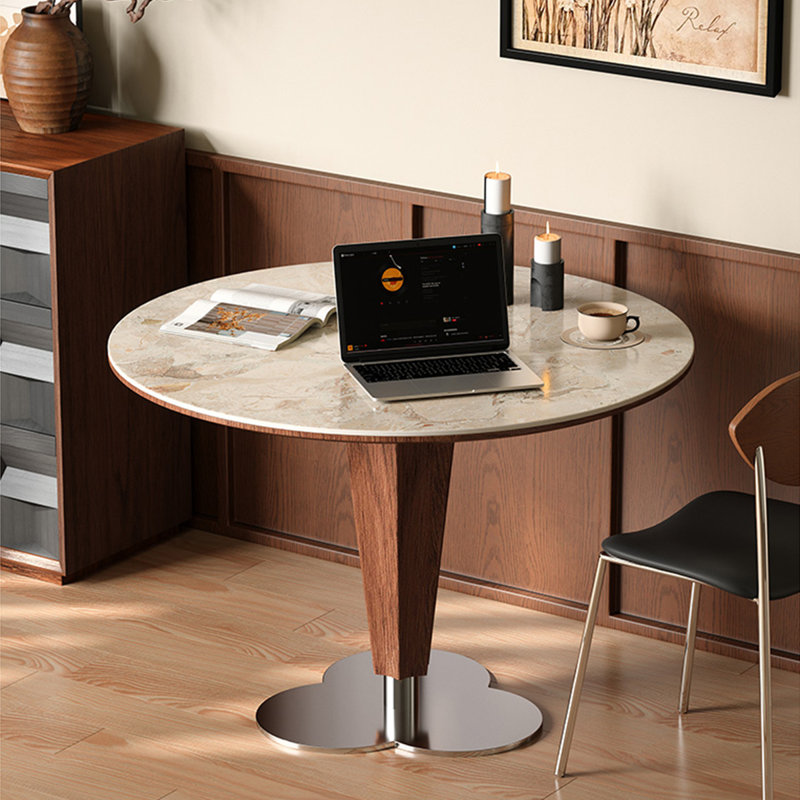Table de salle à manger en noyer, H 29,53 po x L 35,43 po x l 35,43 po