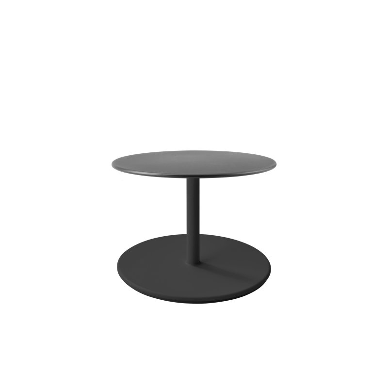Go Round Metal Outdoor , in. W in. D, 15.8" H x 23.7" W x 23.7" D, Lava Gray, Black