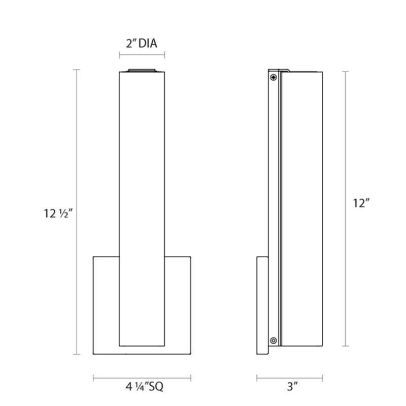 Tubo Slim 1 - Light LED Flush Mounted Sconce, Flat, Satin Nickel