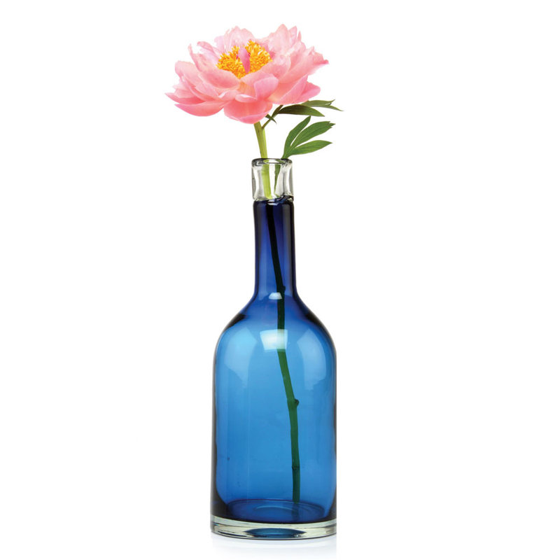 Glass Table Vase, Blue, Large