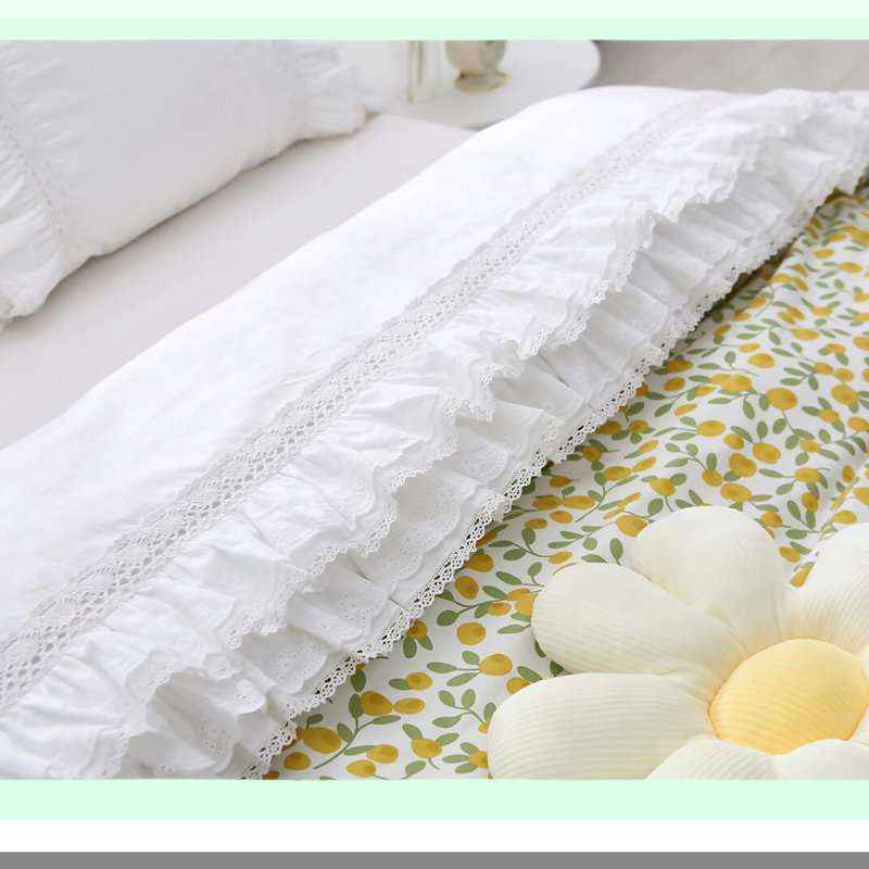 Luxury Lace Ruffled Queen Size Bed Sheet