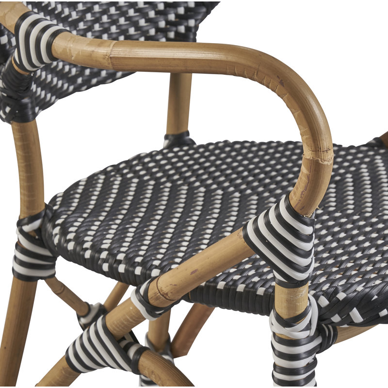 Chaise avec accoudoirs Paley en noir / blanc
