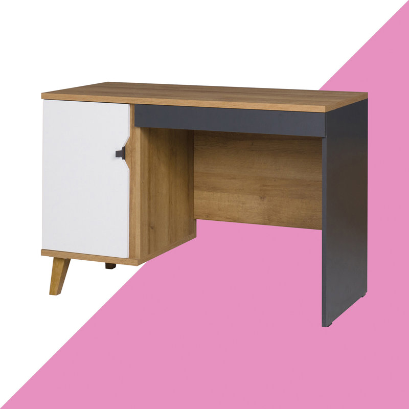 Raven Writing Desk, Brown/White/Anthracite