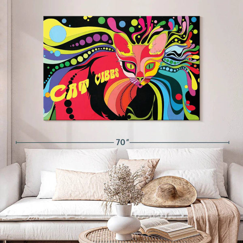 Brampt Psychedelic Cat Vibes, 34" H x 51" W