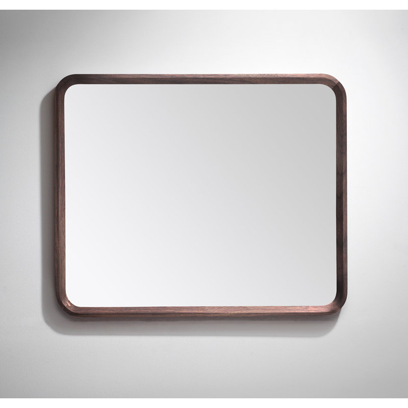 Miroir plat Aliyani, Noyer foncé, 29,5 po x 35,5 po