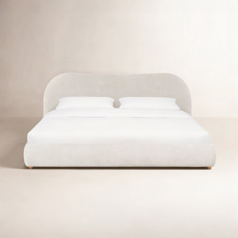 Lizzy Upholstered Bed, Queen, Natural/Beige
