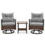 Ensemble de chaise berçante pivotante 3 pièces avec table basse à 2 niveaux et coussins de dossier confortables Winston Porter