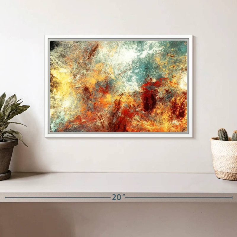 Frozen Fire Madiun, Floating Frame White, 13" X 9"
