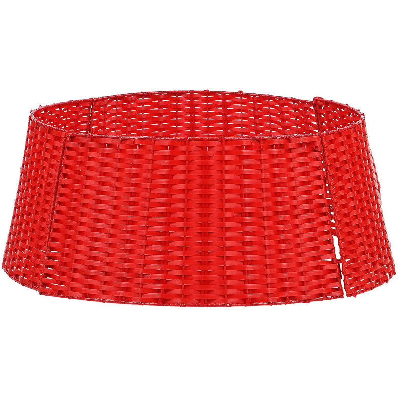 Cade Rattan Tree Skirt, Red