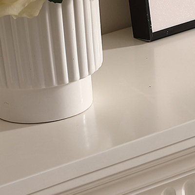 Foyer électrique en bois massif beige