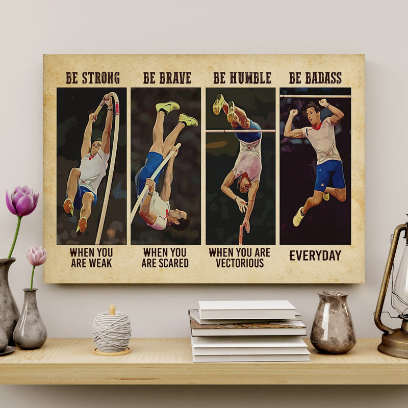 Saut en hauteur et saut à la perche - Toile tendue avec la galerie «Be Badass Everyday», H 11 po x l 14 po x P 2 po