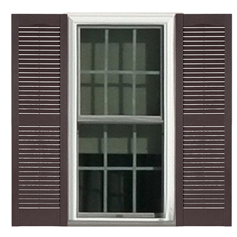Volets à persiennes d'extérieur de qualité supérieure Premier, H 47 po x l 15 po x P 1 po, Brun Sienna
