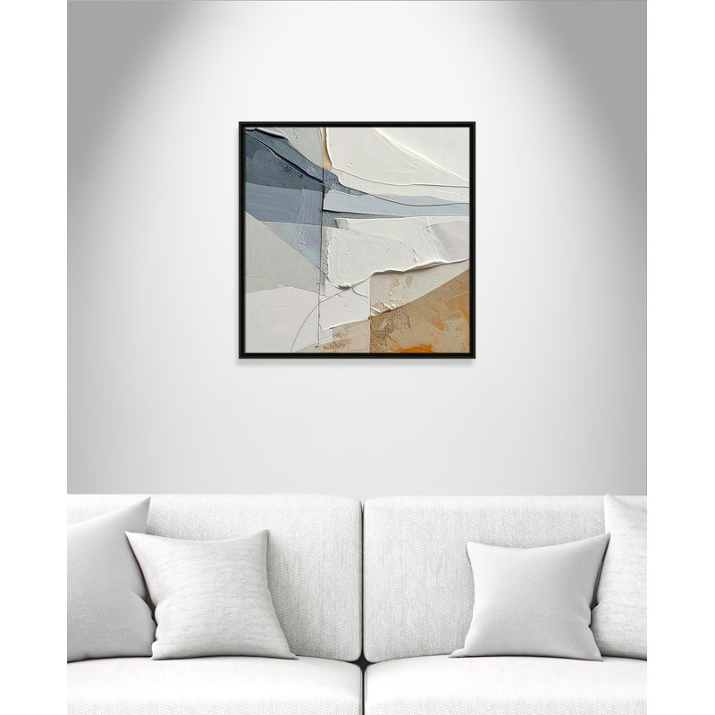 «Plastered IV» par Alonza Saunders, Framed Canvas, 25.5'' W x 25.5'' H, Espresso Floater
