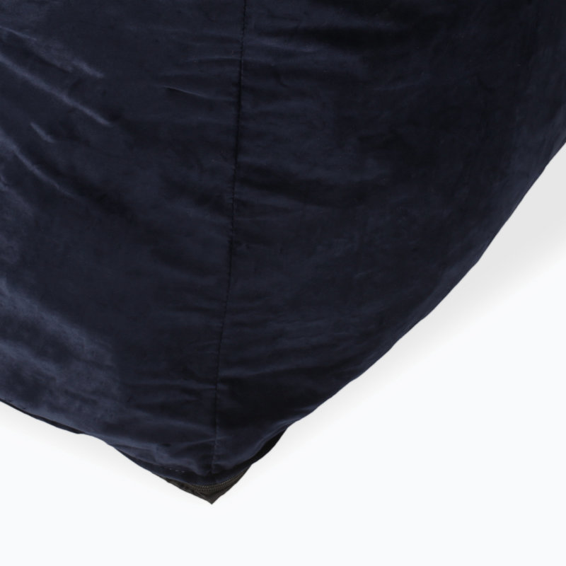 Grand fauteuil à billes et chaise longue en velours, Velours bleu foncé