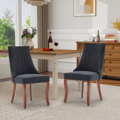 Upholstered Channel Tufting Dining Chairs (Set Of 2) by Winston Porter