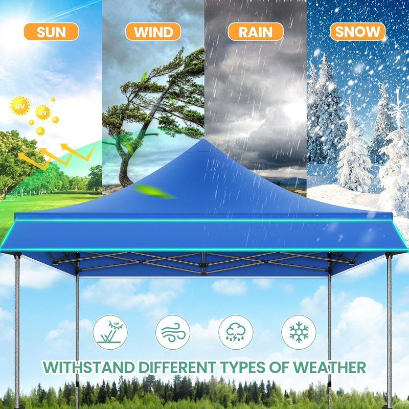 3 x 3m Steel Canopy, Blue