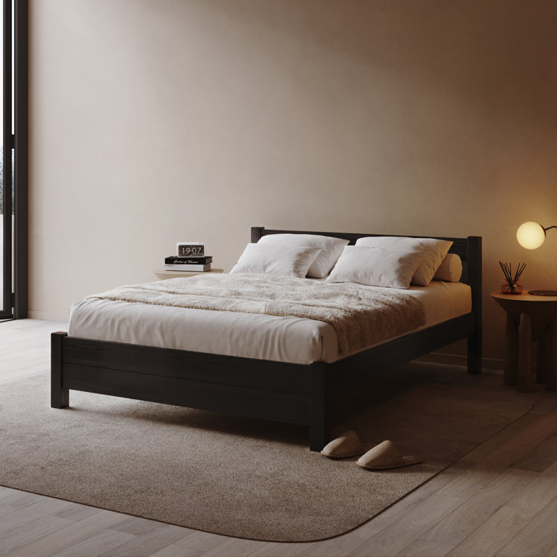 Cadre de lit Edgilyn, Double XL, Enduit noir